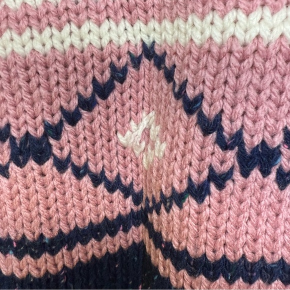 Cozy Knit Sweater - Pink and Navy - Picture 4 of 5